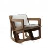 Rocking chair Aero sur-mesure, MDF huilé, coussin gris clair