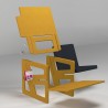 Le fauteuil de lecture s'assemble sans outil. Il est facilement transportable et peut être stocké dans un endroit réduit.