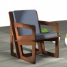 Fauteuil sur-mesure pour jardin sous abri en Valchromat hydrofugé.