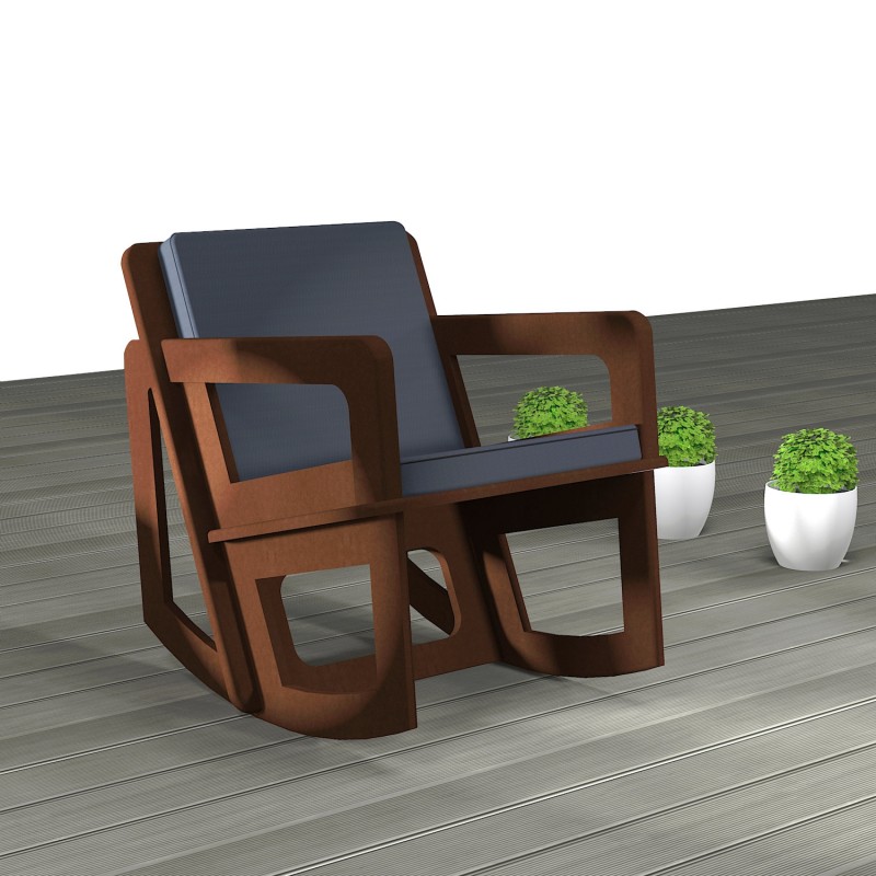 Spacio custom-made rocking chair, for indoor or outdoor use