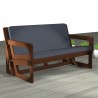 Canapé de jardin sur mesure avec coussin noir