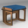 Tabouret repose-jambes à bascule coussin bleu