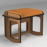 Tabouret repose-jambes à bascule coussin marron havane