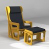 Repose-jambes à bascule à associer à un fauteuil sur-mesure, finition Valchromat 8 coloris