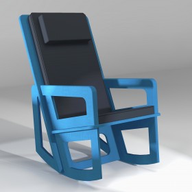 Fauteuil à bascule bleu...