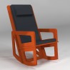 Fauteuil à bascule orange avec dossier haut