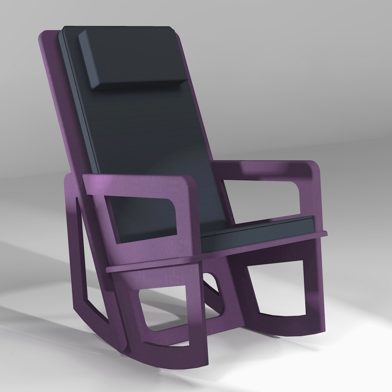 The purple rocking chair