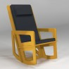 Fauteuil à bascule jaune avec dossier haut