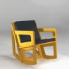 Fauteuil à bascule jaune sur-mesure