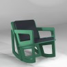 Fauteuil à bascule vert avec dossier mi-hauteur