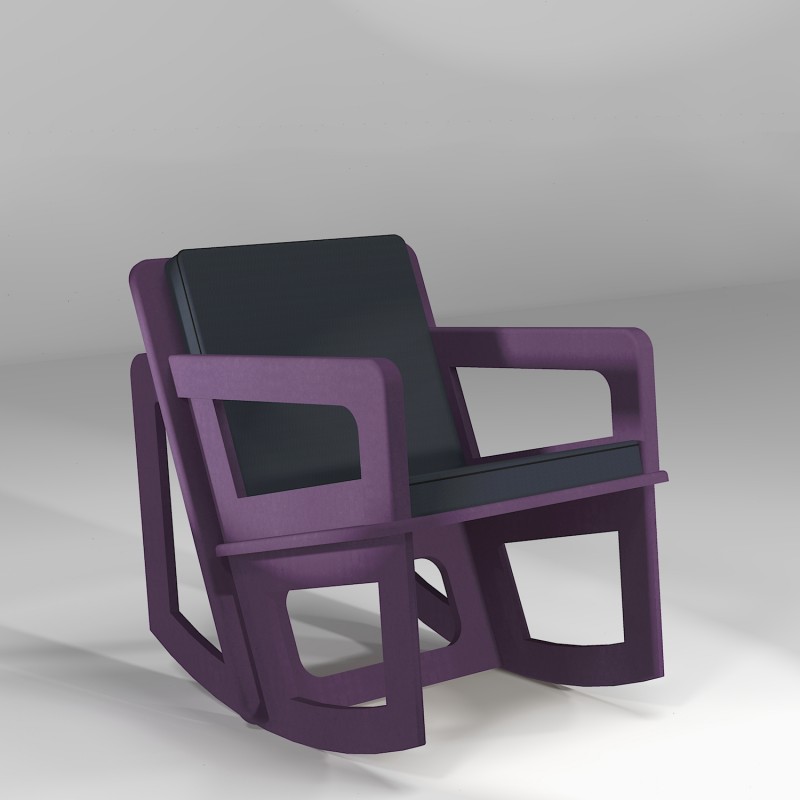 The purple rocking chair custom-made