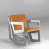 Rocking chair gris clair avec dossier mi-hauteur
