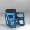 Fauteuil à bascule bleu avec dossier mi-hauteur