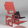 The red bookshelf chair, tailor-made for small, medium or tall people