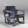The dark grey bookshelf chair, tailor-made for small, medium or tall people