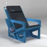 Blue bookshelf chair with headrest, tailor-made for small, medium or tall people
