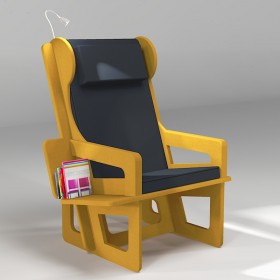 Wingback chair yellow, made to measure for comfort and ergonomy