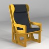 Bergère à oreilles jaune avec option liseuse et bibliothèque