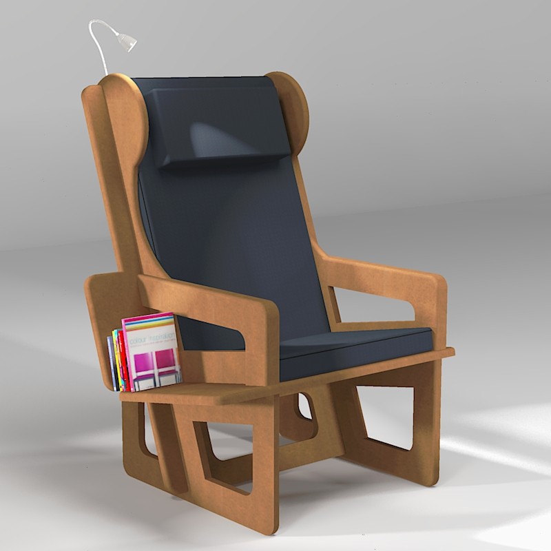 Wingback chair brown, made to measure for comfort and ergonomy