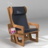 Wingback chair brown, made to measure for comfort and ergonomy
