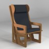 Bergère à oreilles marron avec option liseuse et bibliothèque