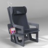 Bergère à oreilles gris foncé avec option liseuse et bibliothèque