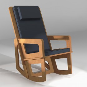Fauteuil à bascule d'intérieur sur-mesure avec dossier haut