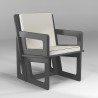 Fauteuil d'activité gris foncé sur-mesure, coussin clair