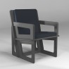 Fauteuil d'activité gris foncé sur-mesure, coussin noir