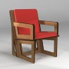 Fauteuil d'activité d'intérieur sur-mesure avec coussin rouge