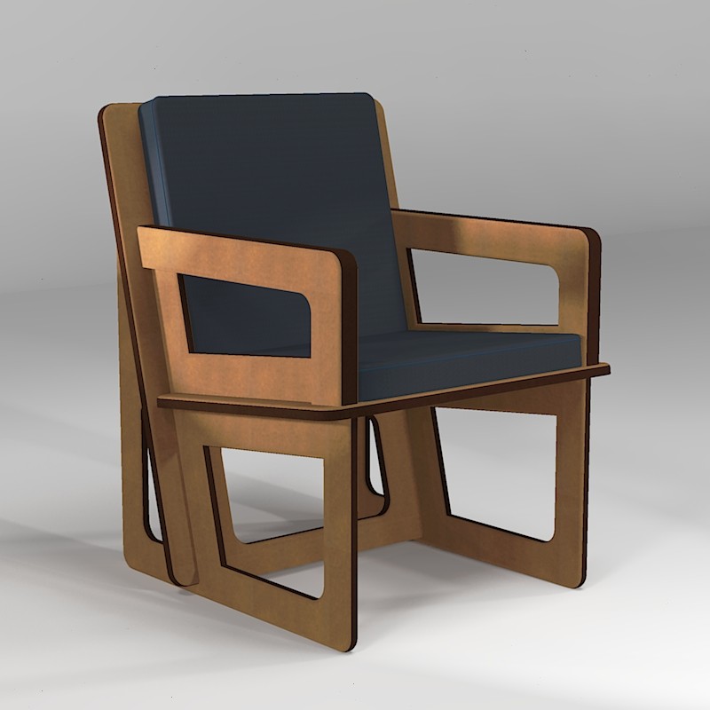 Activity armchair for indoor use black cushion