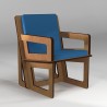 Activity armchair for indoor use blue cushion