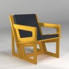 Fauteuil jaune dossier mi-hauteur, taillé sur-mesure pour le dos et le confort