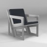 Fauteuil gris clair sur mesure coussin noir