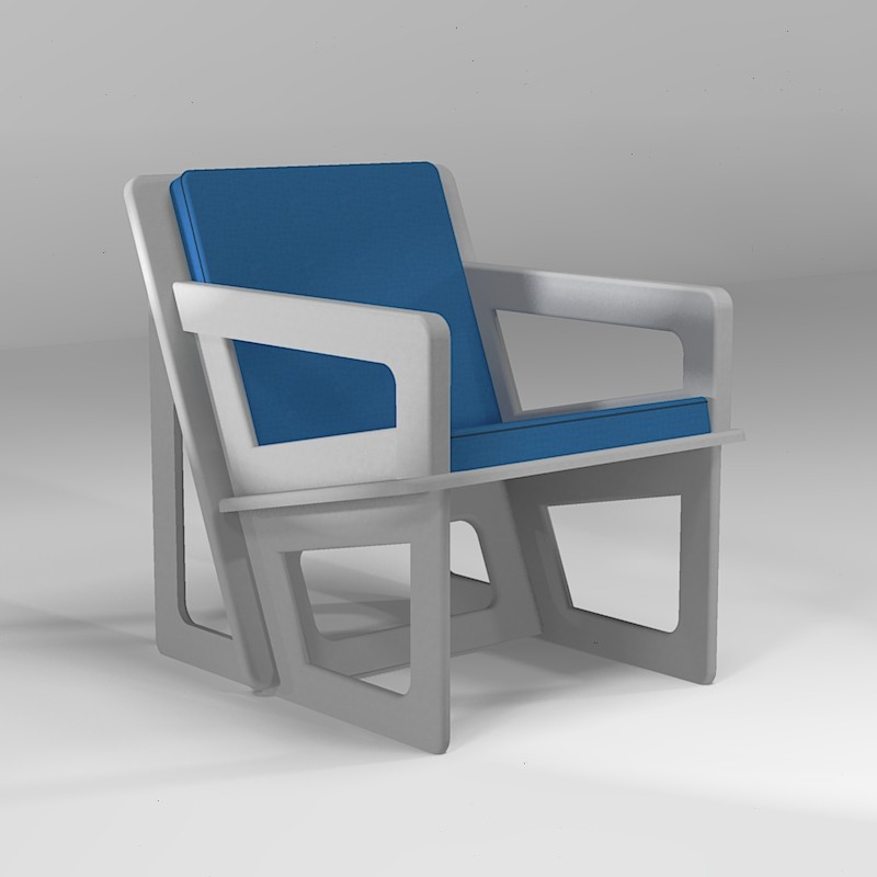The light grey armchair, tailor-cut to take care of your back