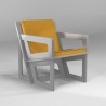 Fauteuil gris clair sur mesure coussin jaune