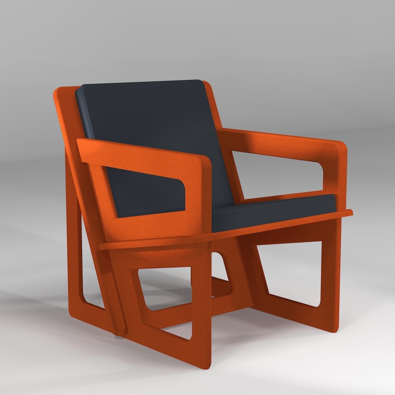 The orange armchair, tailor-cut to take care of your back