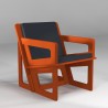 The orange armchair, tailor-cut to take care of your back