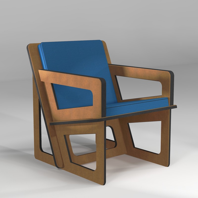 Backcare armchair made to measure blue cushion