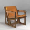 Fauteuil pour le dos avec coussin havane