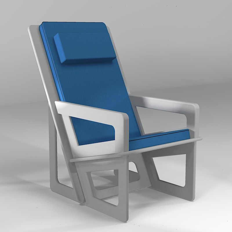 Backcare armchair made to measure, high backrest with a headrest