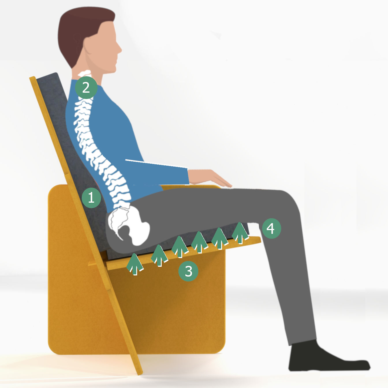 Bonne posture assise pour le dos